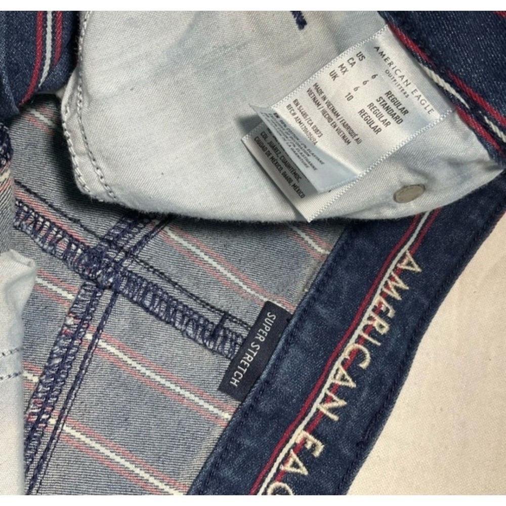American Eagle Outfitters Preppy Vertical Stripe Denim‎ Mini Skirt Women's 6 - Picture 5 of 7